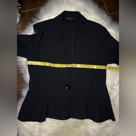 Lafayette 148 New York black 1 button short sleeved blazer sz 8 - Picture 7 of 8